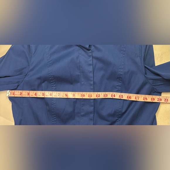 Talbots Blazer Lightweight Jacket Blue Size 14 Button Up Pockets Cotton - Picture 3 of 6